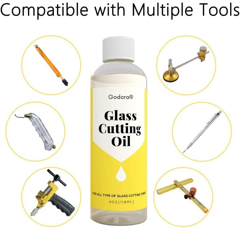Godora Glass Cutting Oil, Suitable for All Glass Cutting Tools, 4 Ounces Glass Cutter Oil is Used for Cutting Glass, Stained Glass, Glass Bottles, Tiles and Mirrors - Image 4
